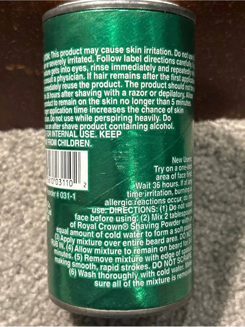 X3 Royal Crown Depilatory Shaving Powder MEDIUM Strength Lemon Lime 5oz